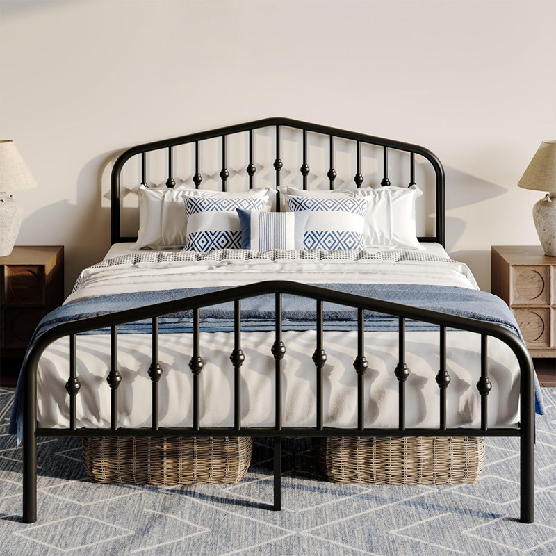 Wayfair metal bed frame double hotsell